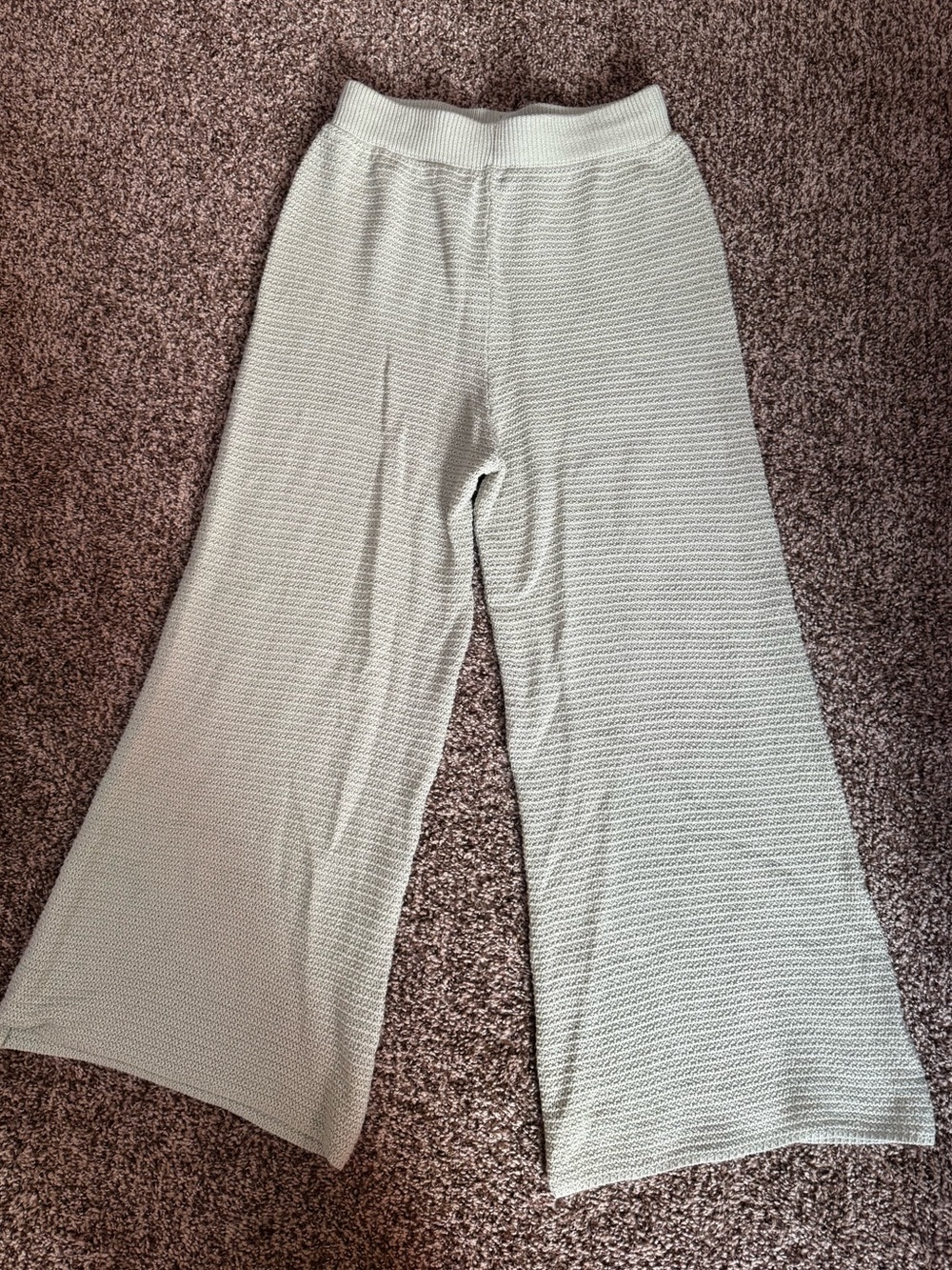 100% Cotton Wide-Leg Knit Pants